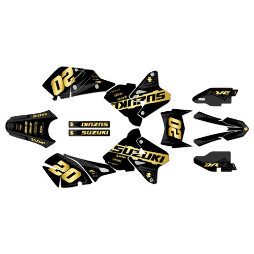 suzuki drz400 graphics kit 2000-2024 spear series gold