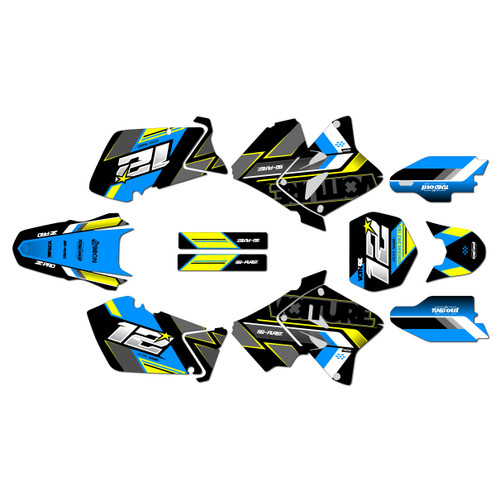 suzuki rm250 graphics kit 2001-2012 veneer series cyan