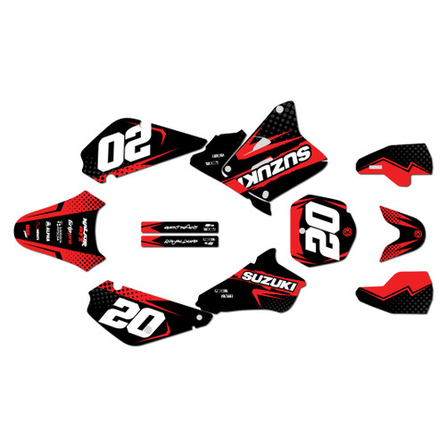 suzuki rm85 graphics kit 2001-2026 spear series red