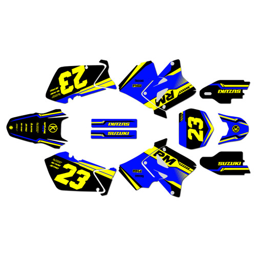 suzuki rm250 graphics kit 2001-2012 viper series blue-shift