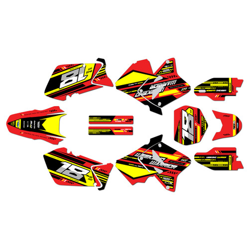 suzuki rm125 graphics kit 2001-2012 warrior series red