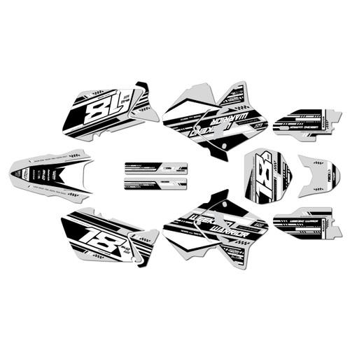 suzuki rm250 graphics kit 2001-2012 warrior series white