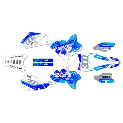 suzuki drz400 graphics kit 2000-2024 surfs-up series blue