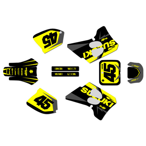 suzuki rm250 graphics kit 1993-1995 division series yellow-shift