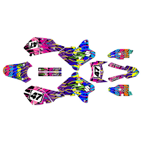 suzuki drz400 graphics kit 2000-2024 thunder series magenta