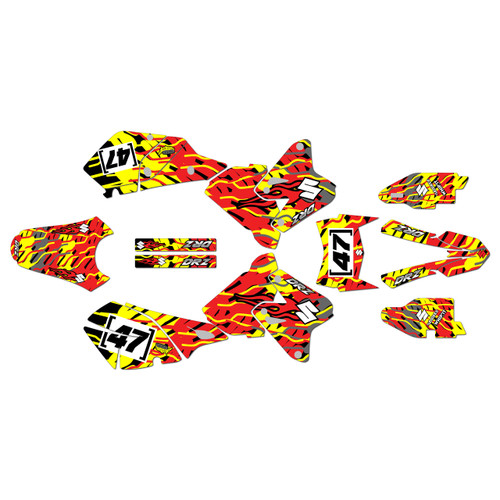 suzuki drz400 graphics kit 2000-2024 thunder series red