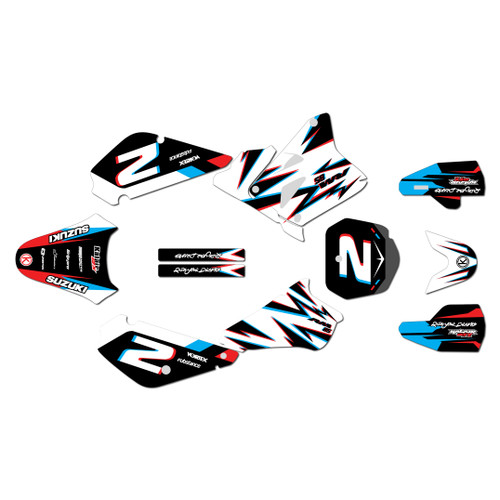 suzuki rm85 graphics kit 2001-2026 vision series red-blue