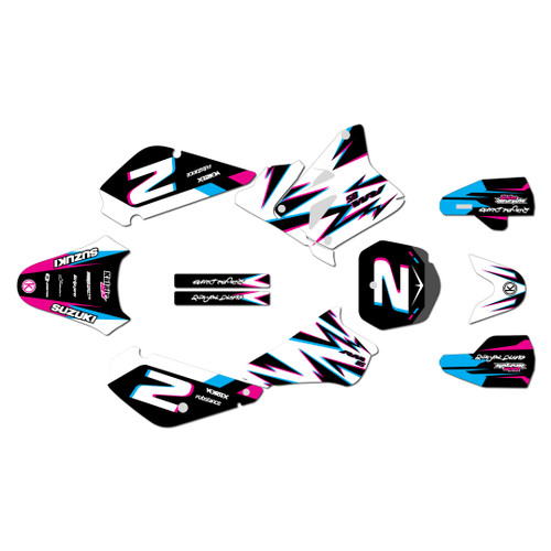 suzuki rm85 graphics kit 2001-2026 vision series magenta