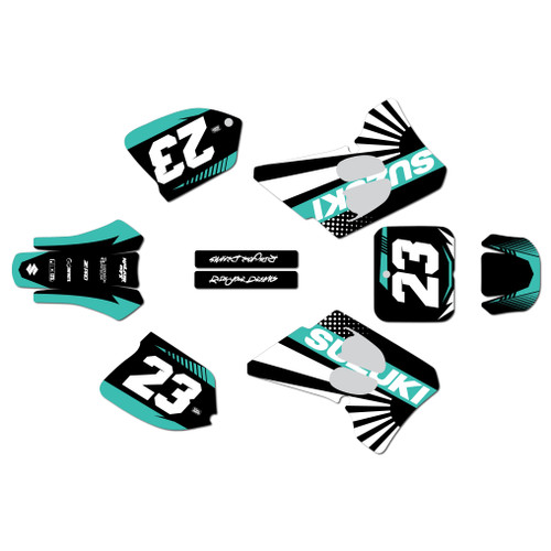 suzuki rm250 graphics kit 1993-1995 fh series teal