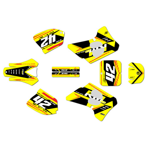 suzuki rm250 graphics kit 1993-1995 lethal series yellow