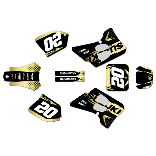 suzuki rm250 graphics kit 1993-1995 spear series gold