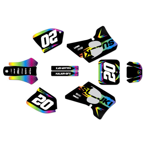 suzuki rm250 graphics kit 1993-1995 spear series rainbow
