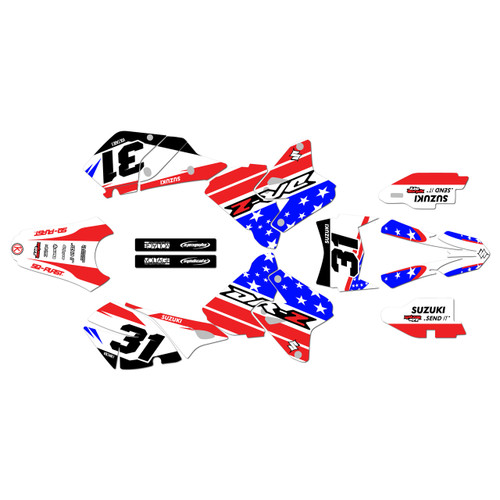 suzuki drz400 graphics kit 2000-2024 usa series red