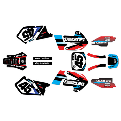 Suzuki rm250 graphics kit 1999-2000 division series red
