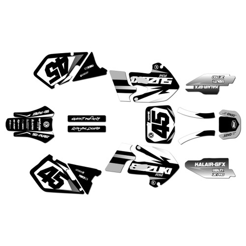 Suzuki rm250 graphics kit 1999-2000 division series white