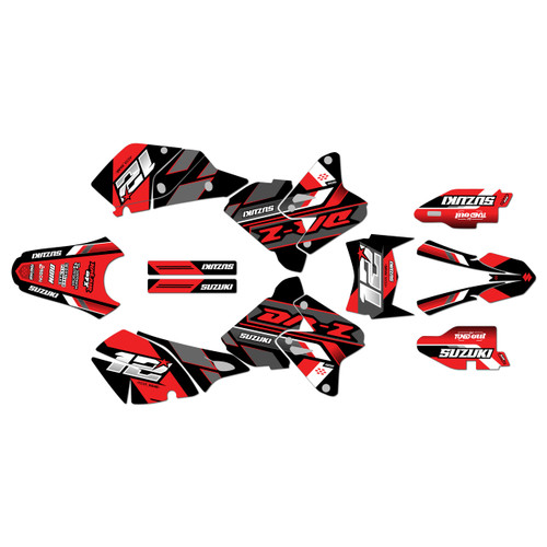suzuki drz400 graphics kit 2000-2024 veneer series red
