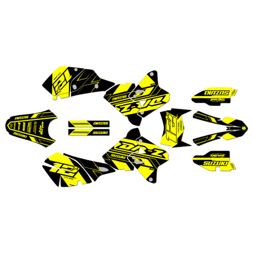 suzuki drz400 graphics kit 2000-2024 veneer series yellow-shift