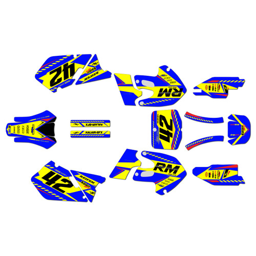 Suzuki rm250 graphics kit 1999-2000 lethal series blue-yellow