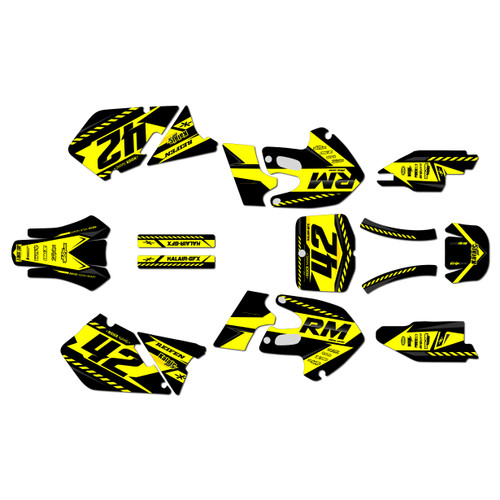Suzuki rm250 graphics kit 1999-2000 lethal series yellow