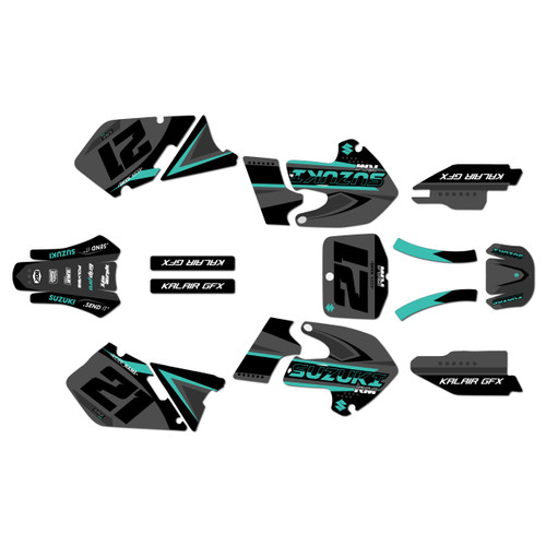 Suzuki rm250 graphics kit 1999-2000 shaders series teal