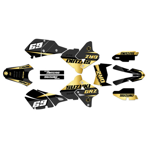 suzuki drz400 graphics kit 2000-2024 voltaic series gold