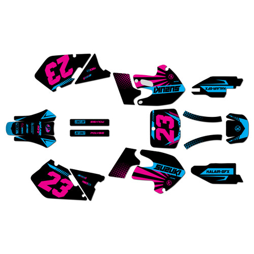 Suzuki rm125 graphics kit 1999-2000 fh series cyan-magenta