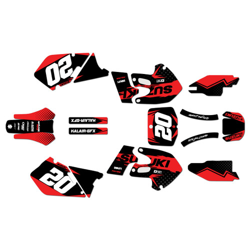 Suzuki rm250 graphics kit 1999-2000 spear series red