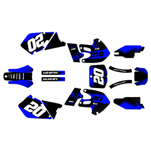 Suzuki rm250 graphics kit 1999-2000 spear series blue