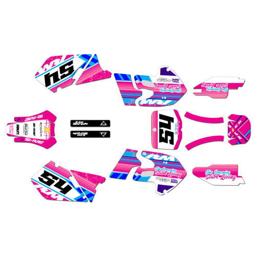 Suzuki rm250 graphics kit 1999-2000 split series pink