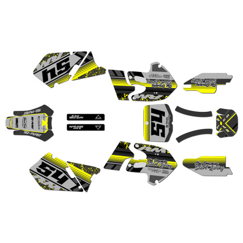 Suzuki rm250 graphics kit 1999-2000 split series yellow