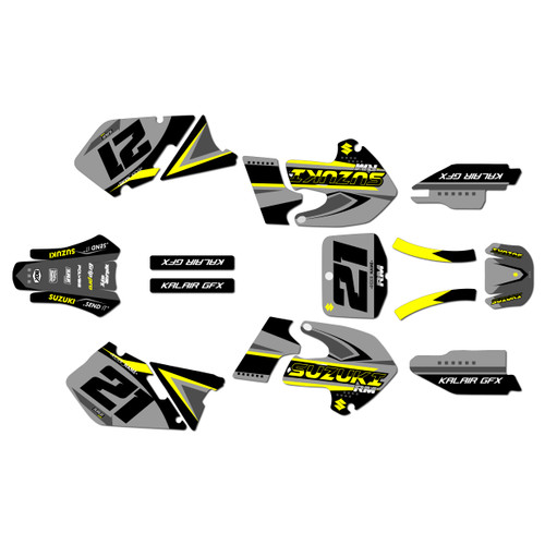 Suzuki rm125 graphics kit 1999-2000 shaders series yellow