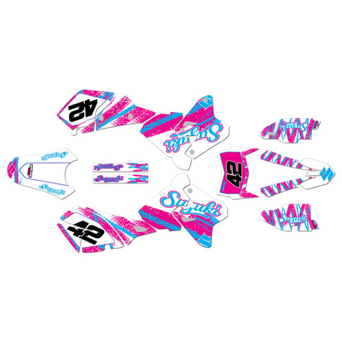 suzuki drz400 graphics kit 2000-2024 whiplash series magenta