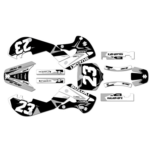 suzuki rm65 graphics kit 2000-2006 evader series white