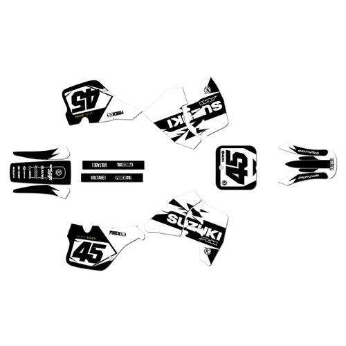 suzuki rm125 graphics kit 1989-1992 division series white