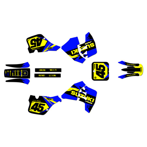 suzuki rm250 graphics kit 1989-1992 division series blue-shift
