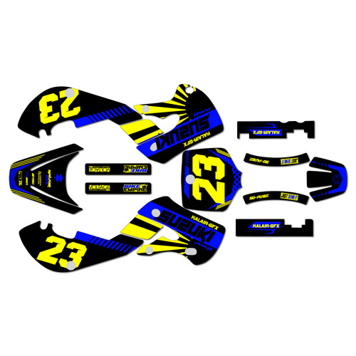 suzuki rm65 graphics kit 2000-2006 fasthouse series blue-yellow