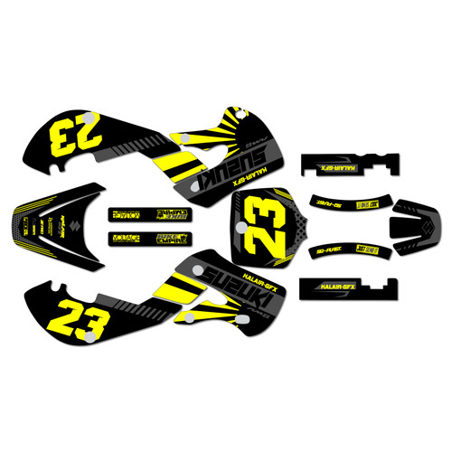 suzuki rm65 graphics kit 2000-2006 fasthouse series yellow-shift