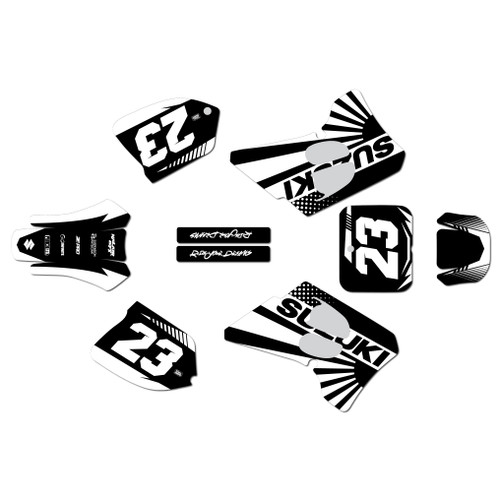 suzuki rm125 graphics kit 1993-1995 fh series white