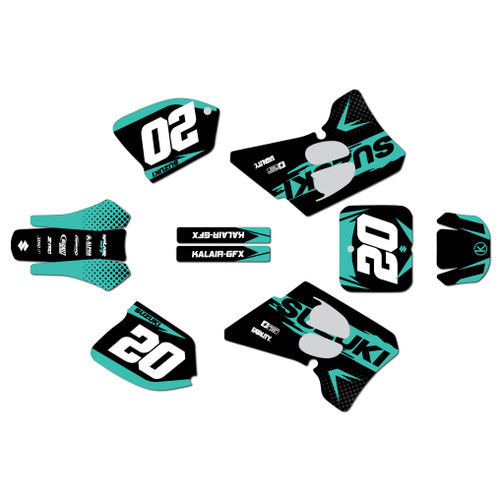 suzuki rm125 graphics kit 1993-1995 spear series teal