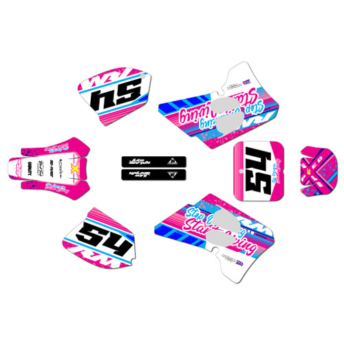 suzuki rm125 graphics kit 1993-1995 split series pink