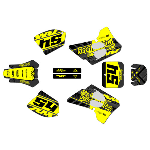 suzuki rm125 graphics kit 1993-1995 split series yellow-shift