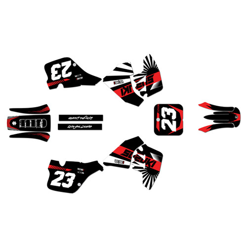 suzuki rm125 graphics kit 1989-1992 fh series red