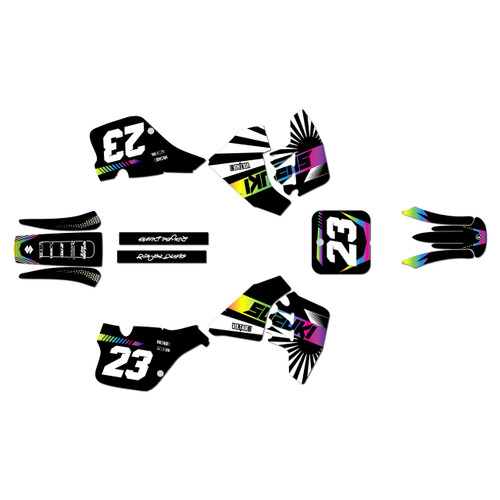 suzuki rm125 graphics kit 1989-1992 fh series rainbow