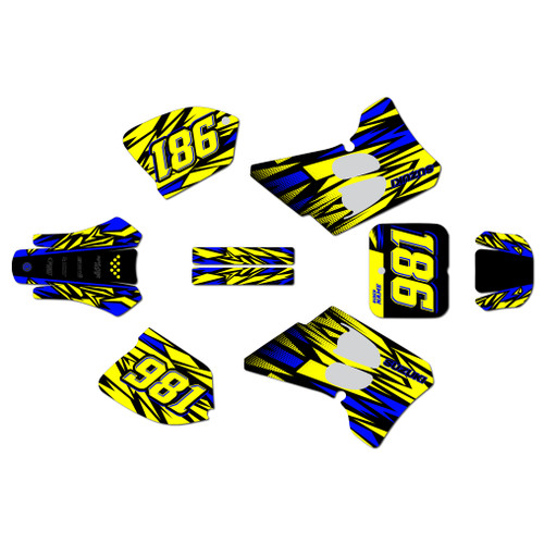 suzuki rm125 graphics kit 1993-1995 twitch series yellow-shift