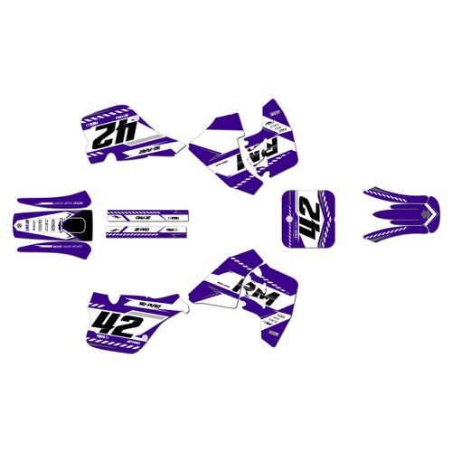 suzuki rm125 graphics kit 1989-1992 lethal series purple
