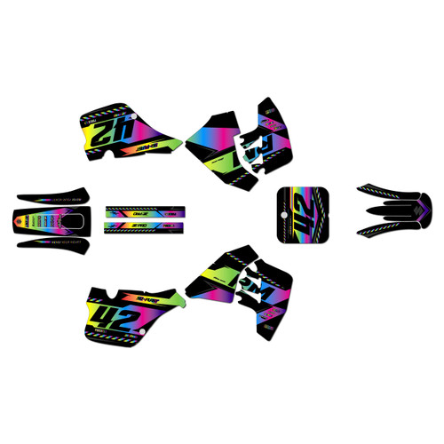 suzuki rm125 graphics kit 1989-1992 lethal series rainbow