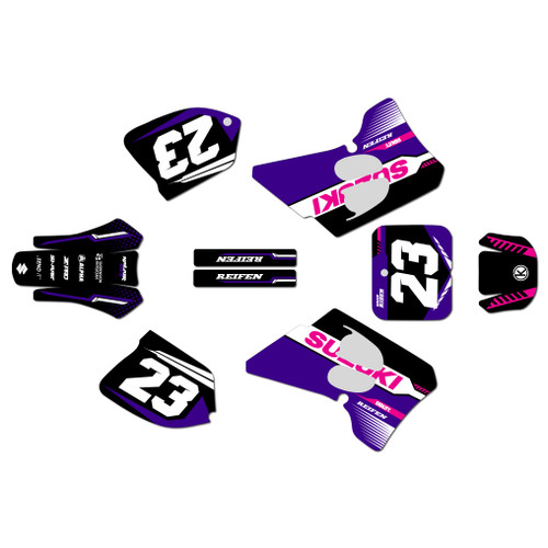 suzuki rm125 graphics kit 1993-1995 viper series purple