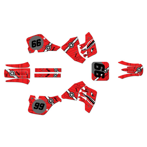 suzuki rm250 graphics kit 1989-1992 predator series red