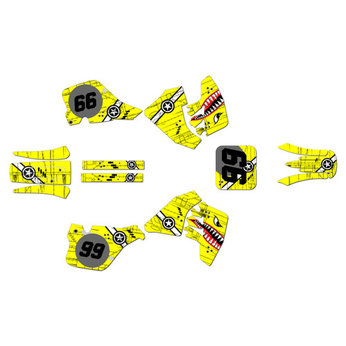 suzuki rm250 graphics kit 1989-1992 predator series yellow