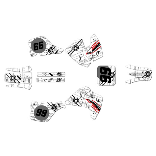 suzuki rm250 graphics kit 1989-1992 predator series white